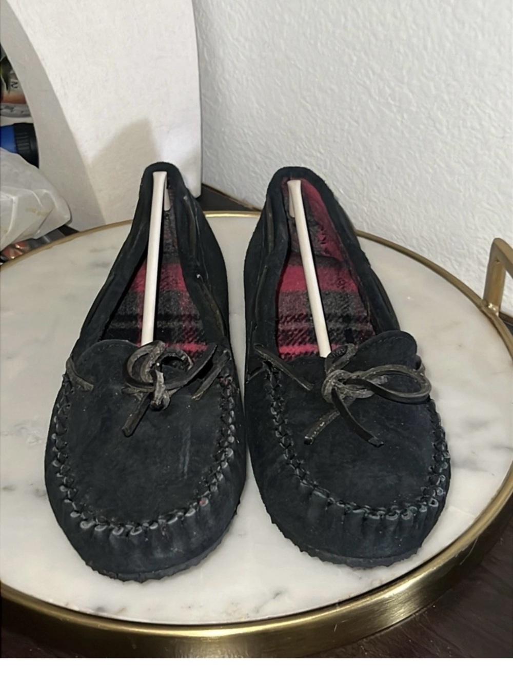 Moccasins by Peace Mocs black suede leather new 8 Ohio Ladies Loafer
